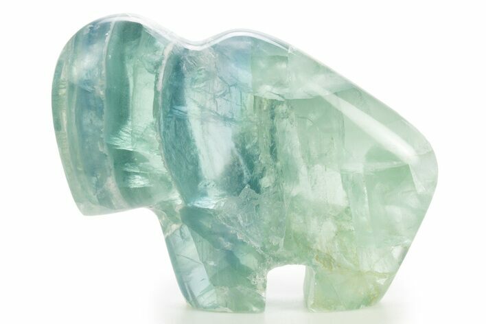 Polished Green Fluorite Bison - Mexico #335280